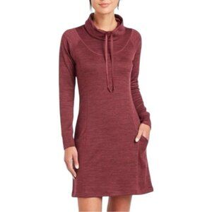 Kuhl Lea Dress Size Small Wine Red Cowl Neck Long Sleeve